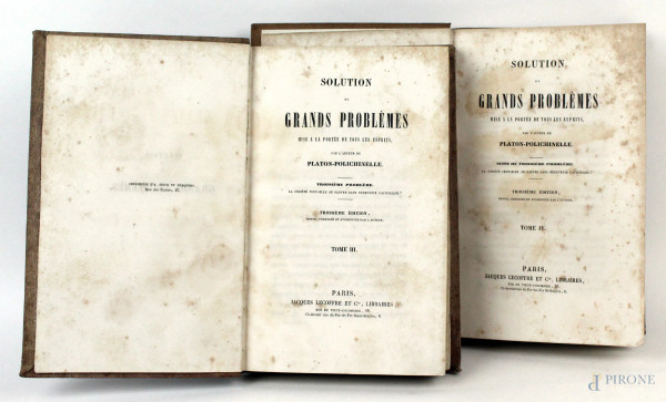 Solution des grandes problemes, quattro volumi, Parigi, XIX secolo