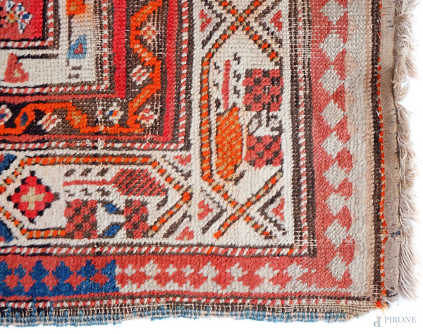 Tappeto persiano, cm 265x114, (difetti, parti consunte)