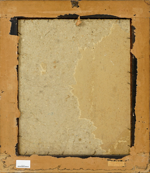 Ritratto di anziana, pastello su carta, firmato in alto a destra, cm 55,5x45,5, entro cornice