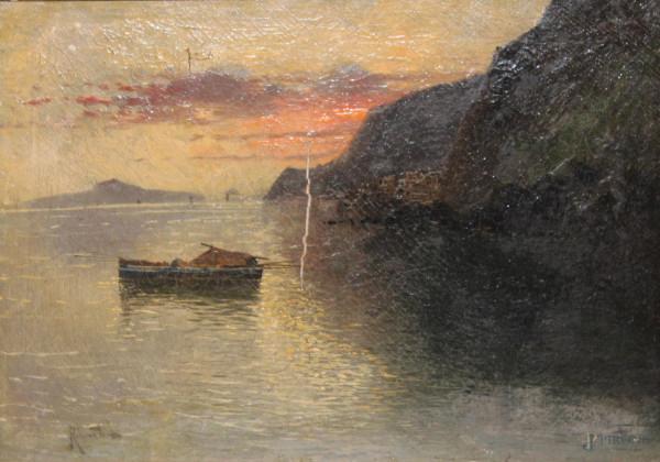 Scorcio di costa con imbarcazione