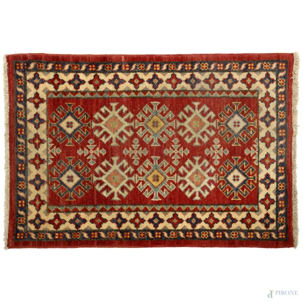 Tappeto caucasico, cm 100x70, (segni di usura)