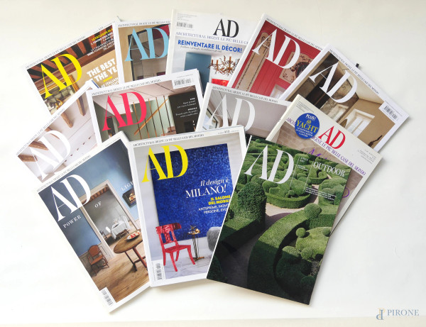 Lotto composto da 12 riviste "AD"