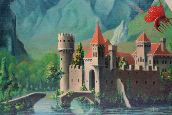 Senza titolo, olio su tela, cm 92x126, firmato e datato Darko MCMLXXIV