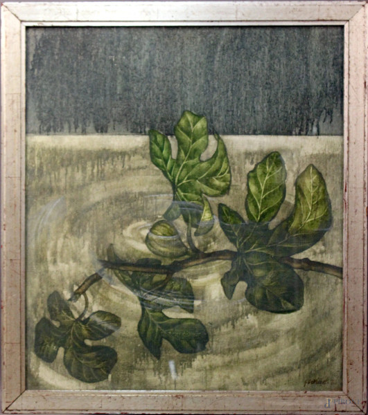 Gioxe   De MicheIi - L&#39;acqua, olio su tela, cm. 70x60, entro cornice.