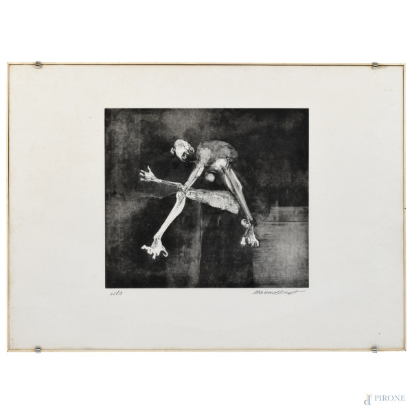 Marino Haupt, Senza Titolo, litografia P.d.A. , cm 50x70, firmato in basso a destra, entro cornice