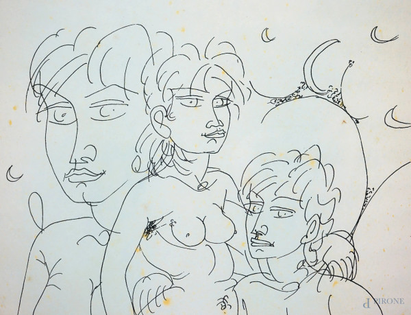 Nudi, litografia, cm 70x50, es.43/125, firmato, entro cornice.