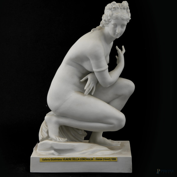 Venere della conchiglia, Richard Ginori, scultura in biscuit, inizi del XX secolo secolo, cm 30x1...