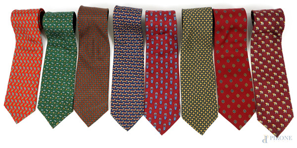 Zadi Andrew's Ties, lotto di otto cravatte da uomo a varie fantasie, (segni di utilizzo).