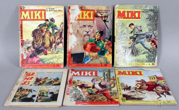 Lotto composto da sei fumetti Miki,(difetti).