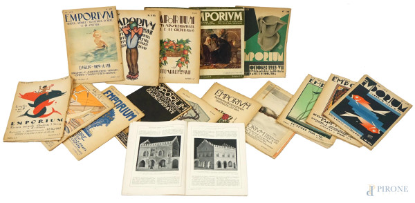 Emporium, sedici volumi della rivista mensile illustrata d'arte e di cultura del XX secolo, (difetti).