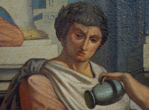 Gesù condannato a morte (Via Crucis I), XIX secolo, olio su tela, cm 94x71, entro cornice