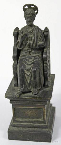 San Pietro, scultura in bronzo, H 17 cm.