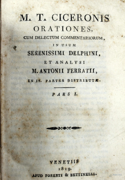 M. Tulli Ciceronis, Philosophicorum, 6 volumi, Padova, 1802