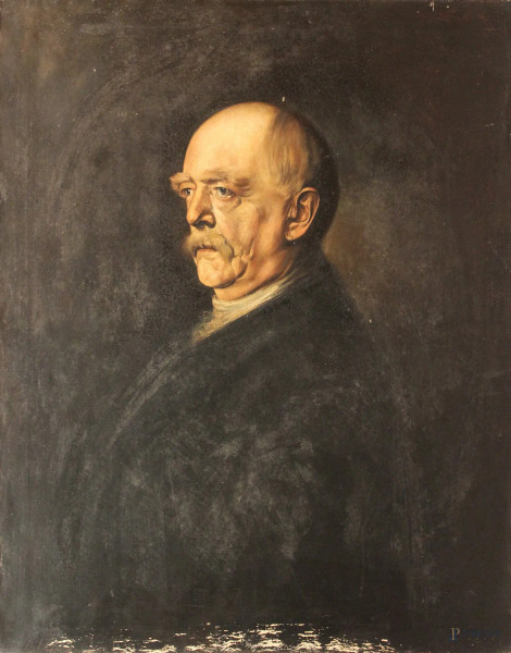 Ritratto di Otto von Bismarck, olio su tela 98,5x78,5 cm, fine XIX sec.