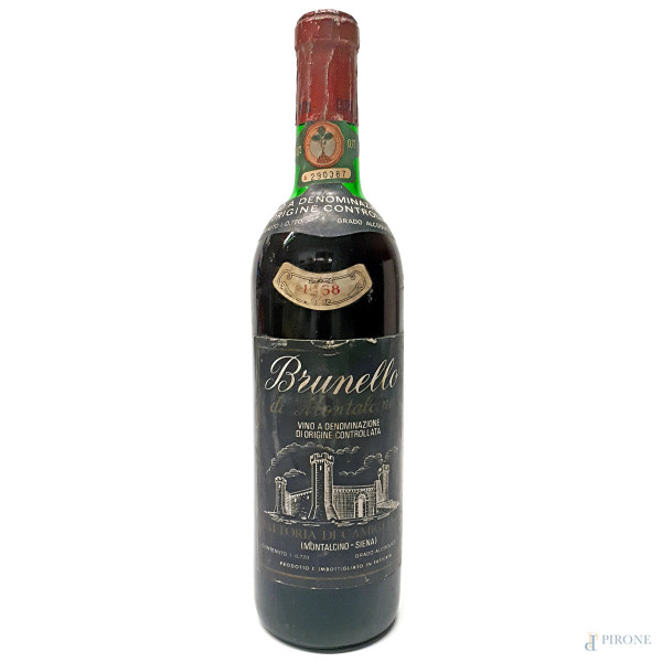 Brunello di Montalcino Doc, Fattoria di Camigliano, vendemmia 1968, bottiglia n. A290387