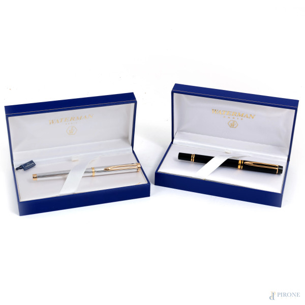 Lotto di due penne stilografiche Waterman, (da revisionare)