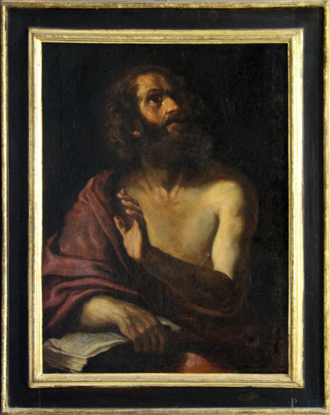 San Girolamo, olio su tela, 90x67, entro cornice coeva del XVII° sec.