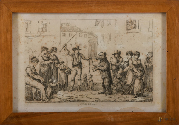 Lotto di 24 incisioni di Bartolomeo Pinelli, cm 23x36 entro cornice, (difetti, gore e tracce di u...