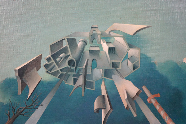 Senza titolo, olio su tela, cm 92x126, firmato e datato Darko MCMLXXIV