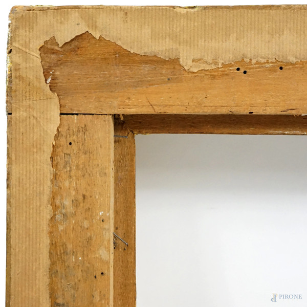 Cornice Carlo X in legno e stucco dorato decorata a motivi vegetali e a palmette, inizio XIX seco...