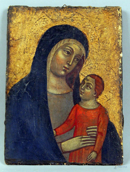 Madonna con Bamnino, olio su tavola, 25,5x18,5 cm, primi 900.