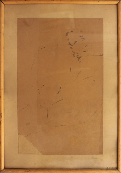 Bozzetto, acquarello su carta firmato Brunemer, cm 40 x 25, entro cornice.
