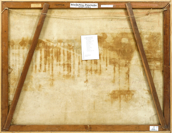 Equilibrium, olio su tela, firmato e datato in basso a sinistra Benjamin Mendoza [19]61, cm 86,5x...