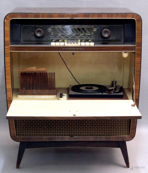 Mobile radio giradischi Grundig, cm 84x70x36, anni '50, ( da