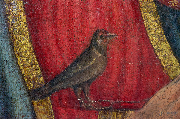 Alla maniera di Jacopo di Michele (notizie 1368-1395), Madonna con il Bambino, olio su tela appli...