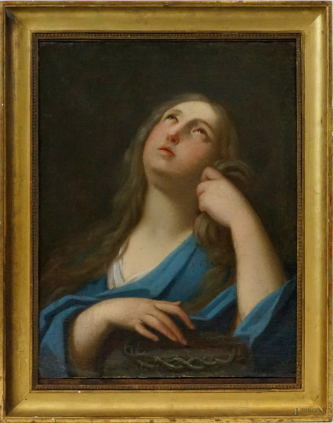 Pittore del XVIII secolo, Maddalena, olio su tela, cm 64x49,5, entro cornice