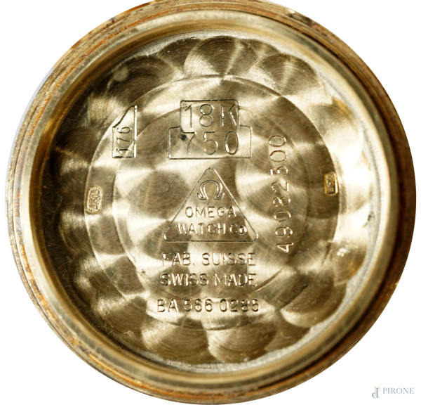 Orologio da donna Omega con cassa in oro e cinturino in pelle, quadrante circolare 25 mm, BA56602...