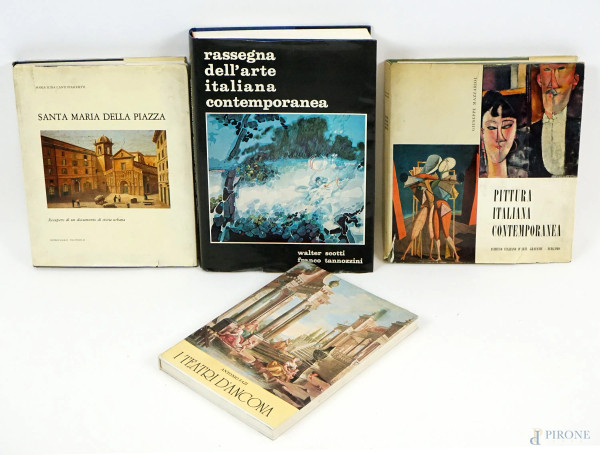 Lotto di quattro volumi d'arte, (difetti e pagine recise).