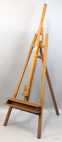 Cavalletto da pittore in legno, altezza cm. 117,5
