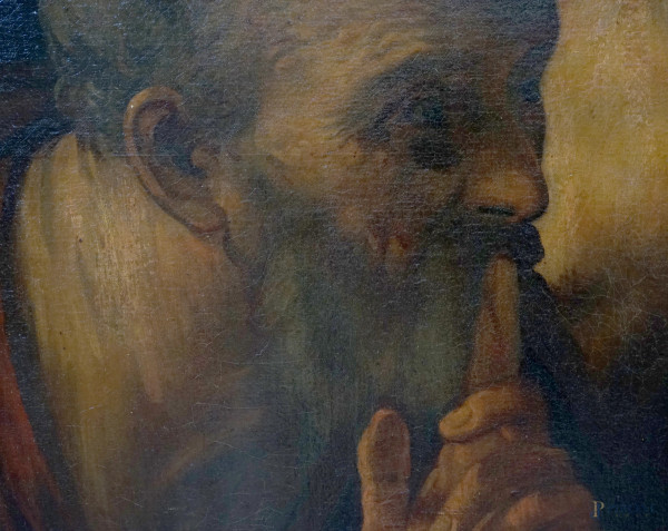 Susanna e i vecchioni, sec. XVIII, olio su tela, cm 114X150, entro cornice