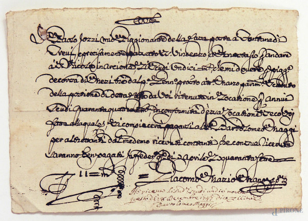 Raro antico manoscritto settecentesco vergato