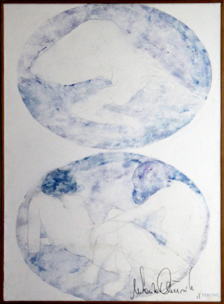 Maria Laura Anetrini, Nudi, tecnica mista su tela, cm 90 x 120.