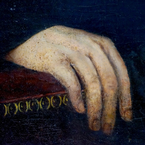 Ritratto d'uomo, olio su tela, cm 65,5x55, XIX secolo, entro cornice