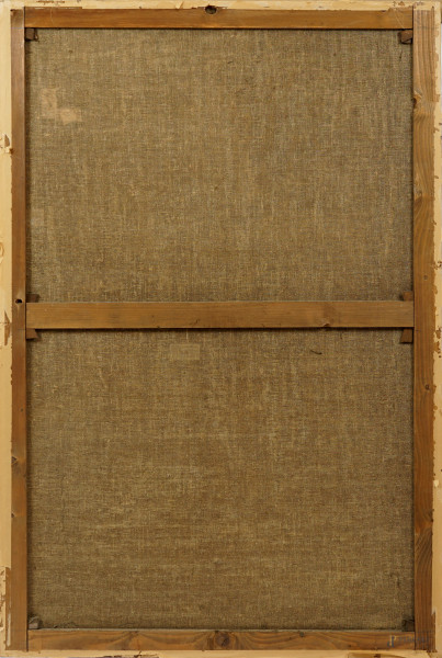 Pittore bolognese del XVII secolo, San Benedetto scaccia il diavolo, olio su tela, cm 145,5x97