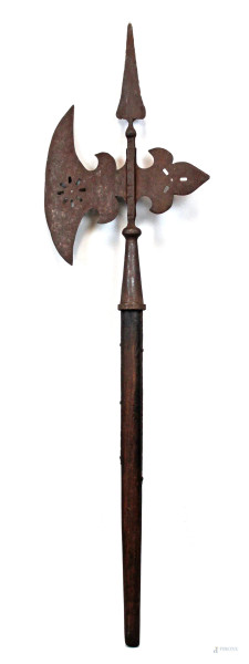 Arma ornamentale in ferro e legno, lunghezza cm 120, (segni del tempo)