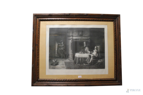 Arresto di Carlo Charles I, antica stampa, 60x75 cm, entro cornice