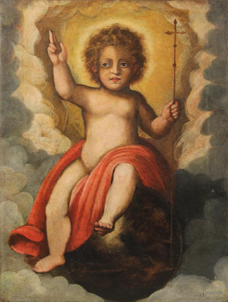 Salvator Mundi, olio su tela 63x47 cm, XVIII sec.