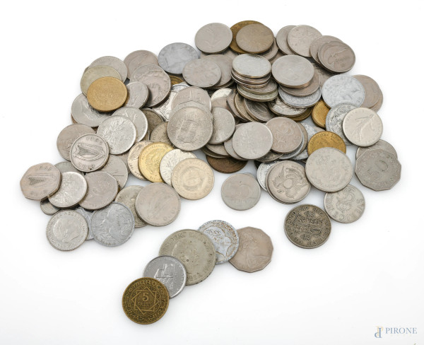 Lotto di monete straniere, XX secolo, (segni di usura)