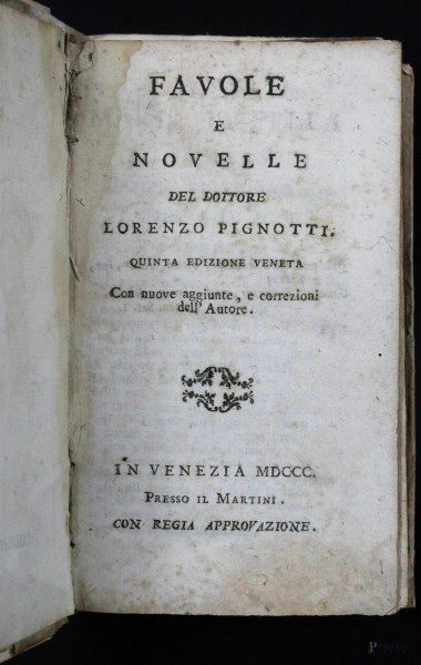 Lorenzo Pignotti, Favole e novelle, Venezia, 1800