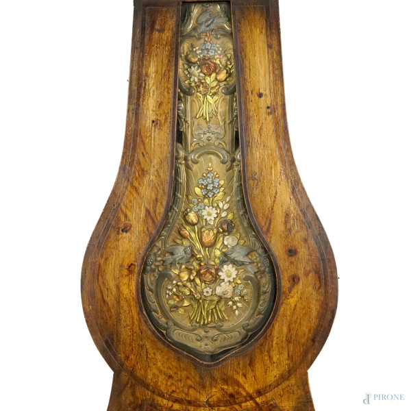 Orologio a pendolo, Francia, seconda metà del XIX secolo, cassa in legno, quadrante in metallo sb...