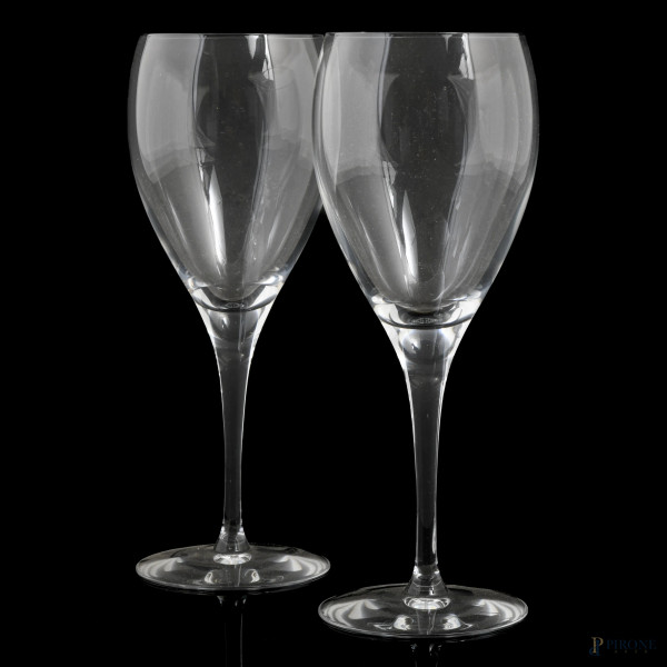 Servizio Christofle composto da ventuno bicchieri da vino e undici flutes, XX secolo, altezza mas...