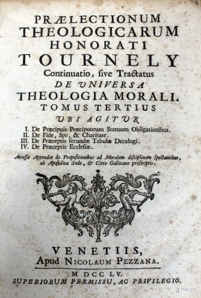Praelectionum theologicarum, di Honor&#232; Tournely, Venezia, 1755