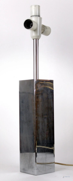 Lampada anni '70, in metallo cromato, cm h 65