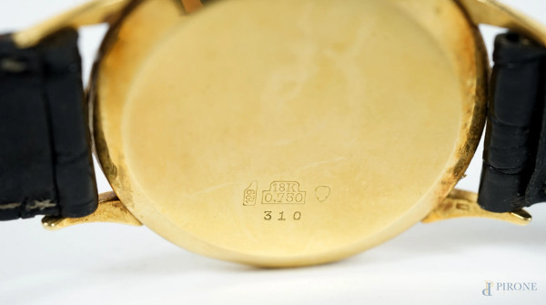 Orologio da polso Helvetia, con cassa in oro giallo 18 kt, cinturino in pelle non pertinente, dia...