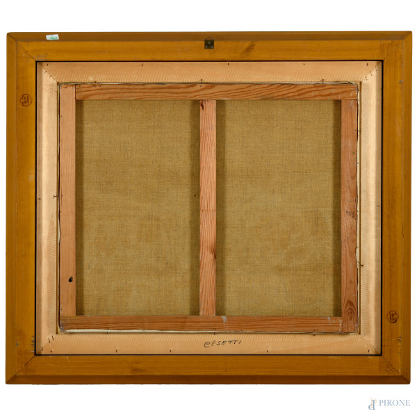 GIUSEPPE CESETTI (1902-1990), Cavalli con mucche, olio su tela, firmato in basso a destra, cm 54x...