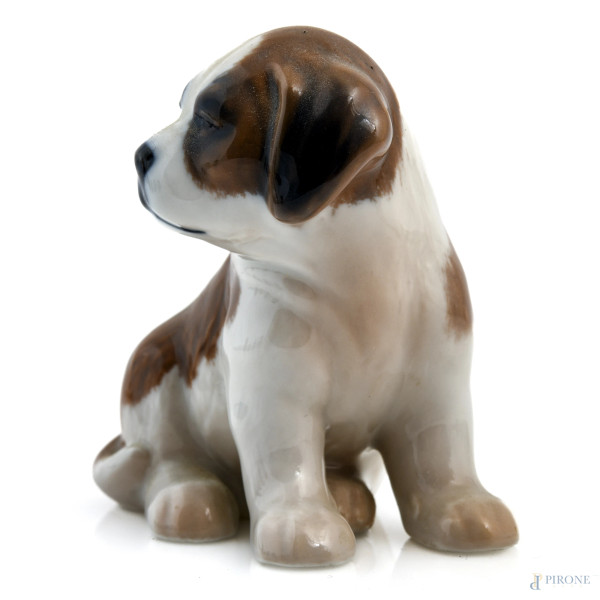 Lotto di nove sculture di animali in porcellana danese e tedesca, XX secolo, altezza massima cm 1...